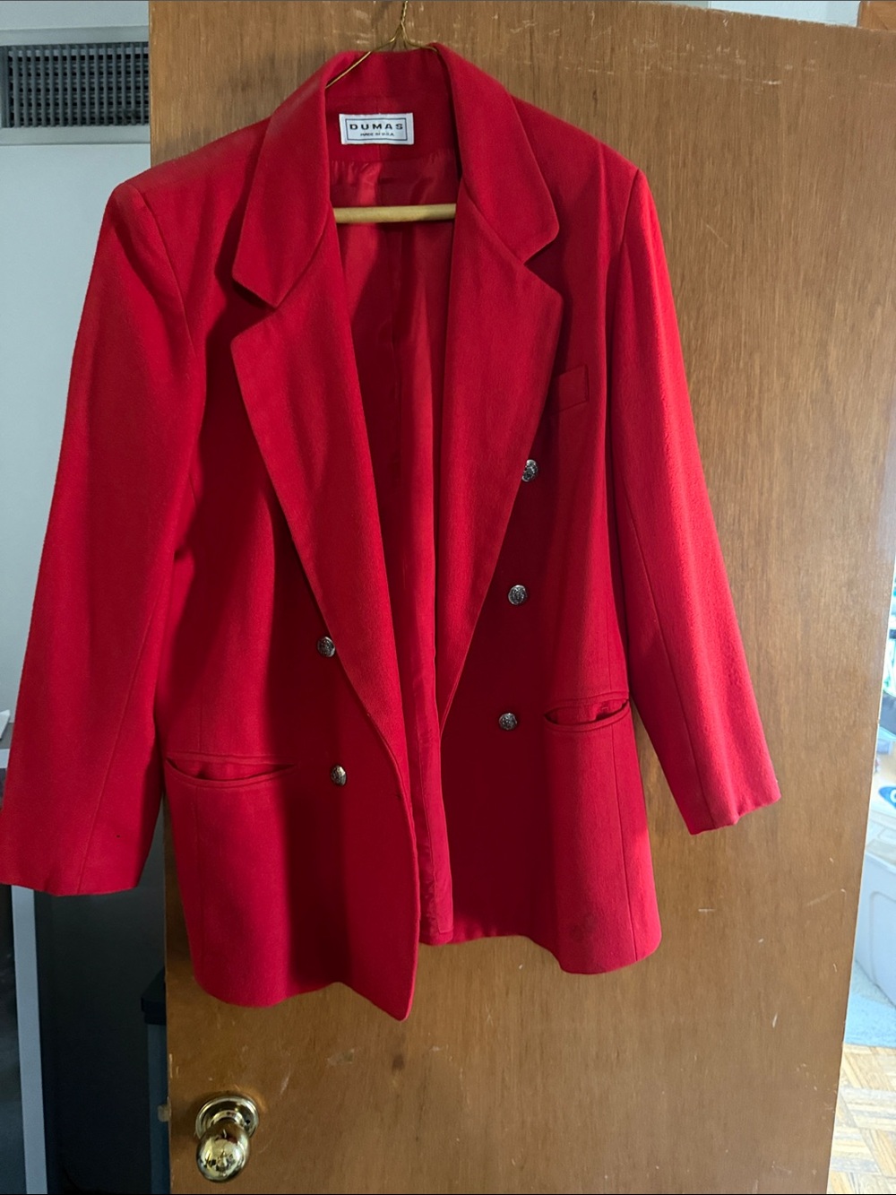 Red Double-Breasted Women's Blazer